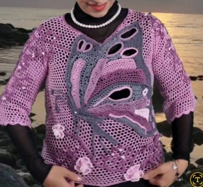 جدیدترین بلوز ایرلندی با طراحی خودم 