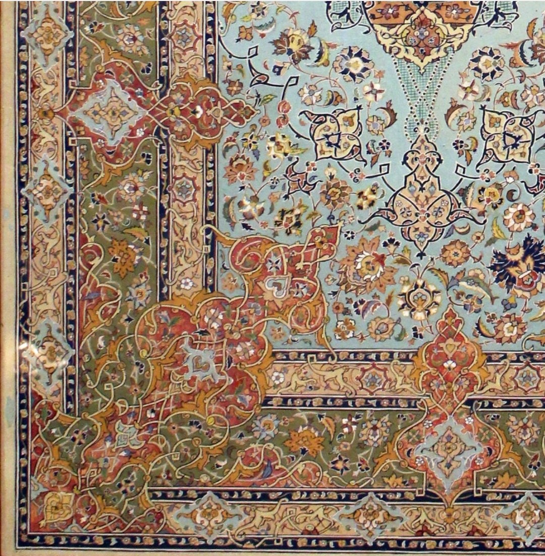 تابلو قدیمی نقاشی فرش ایرانی