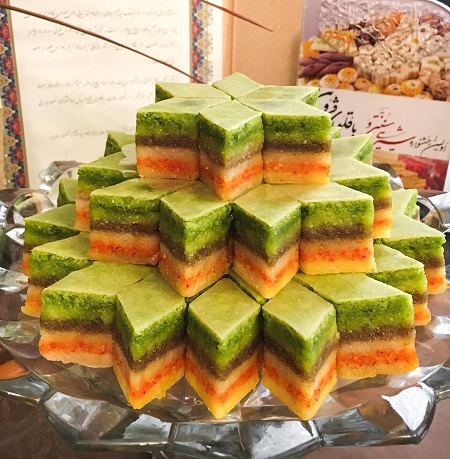 باقلوا چند لایه لوزی سوغات قزوین 