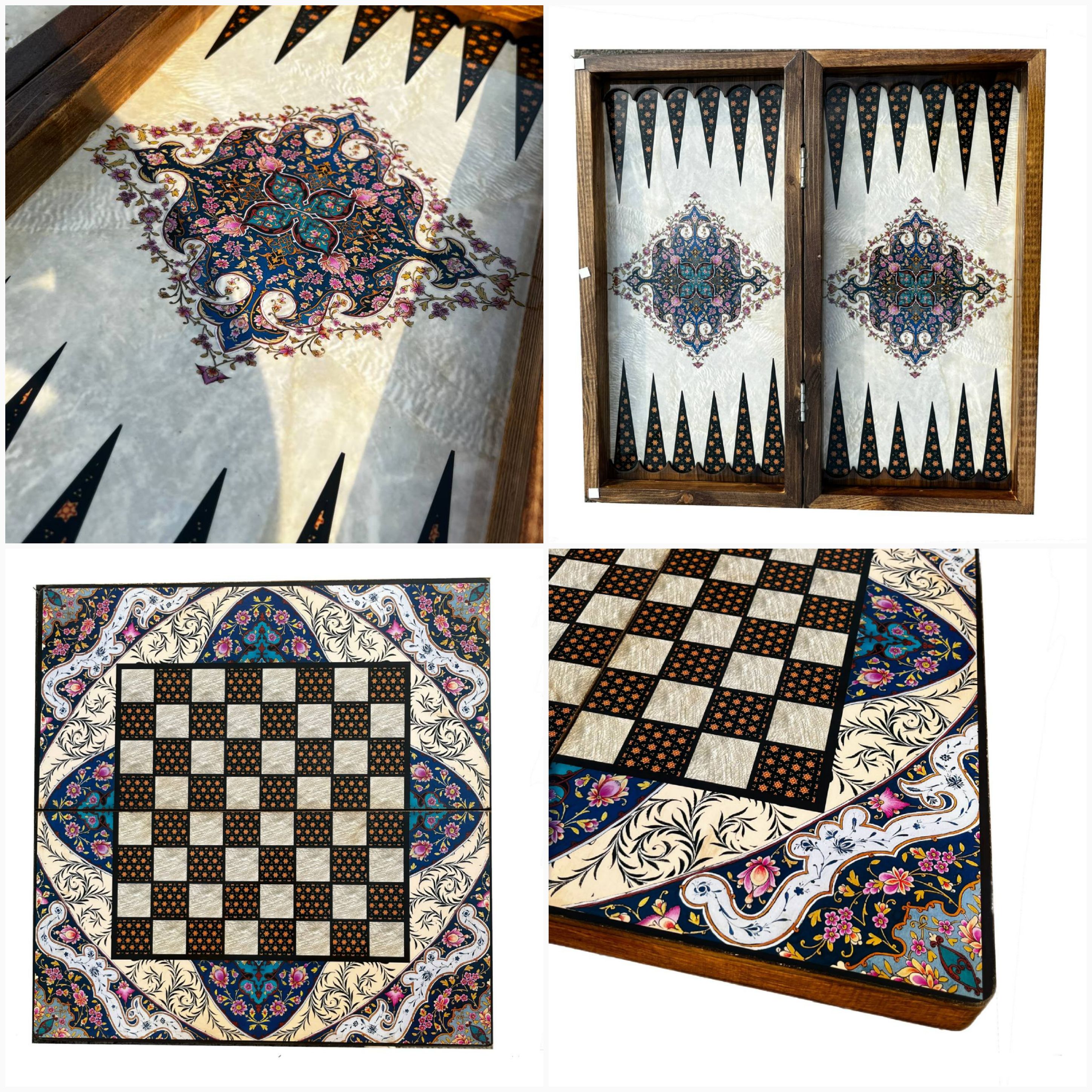 شطرنج و تخته نرد چوبی