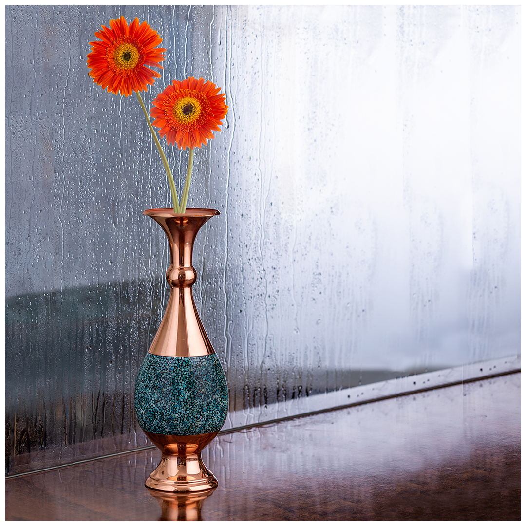 گلدان مس و فیروزه