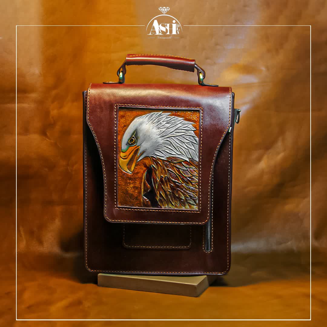 کیف چرم طبیعی دستدوز 