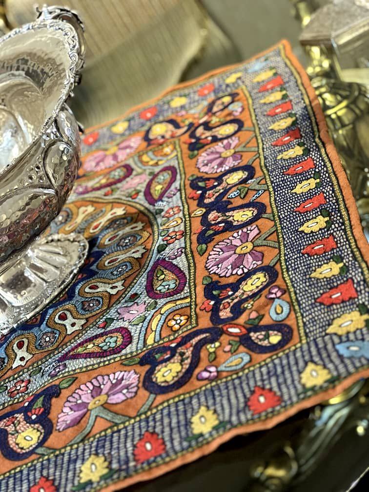 رومیزی پته کرمان دستدوز