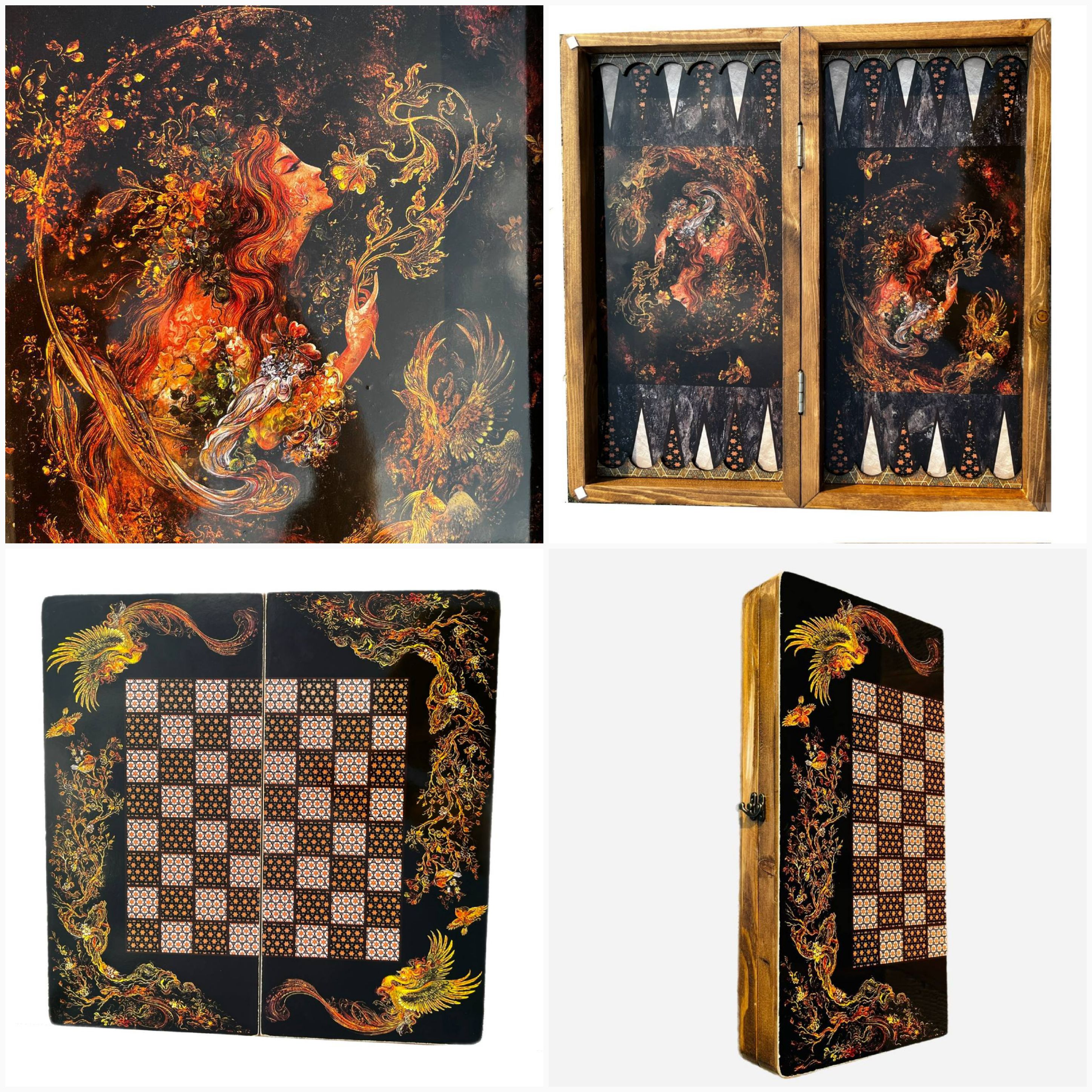 شطرنج و تخته نرد چوبی