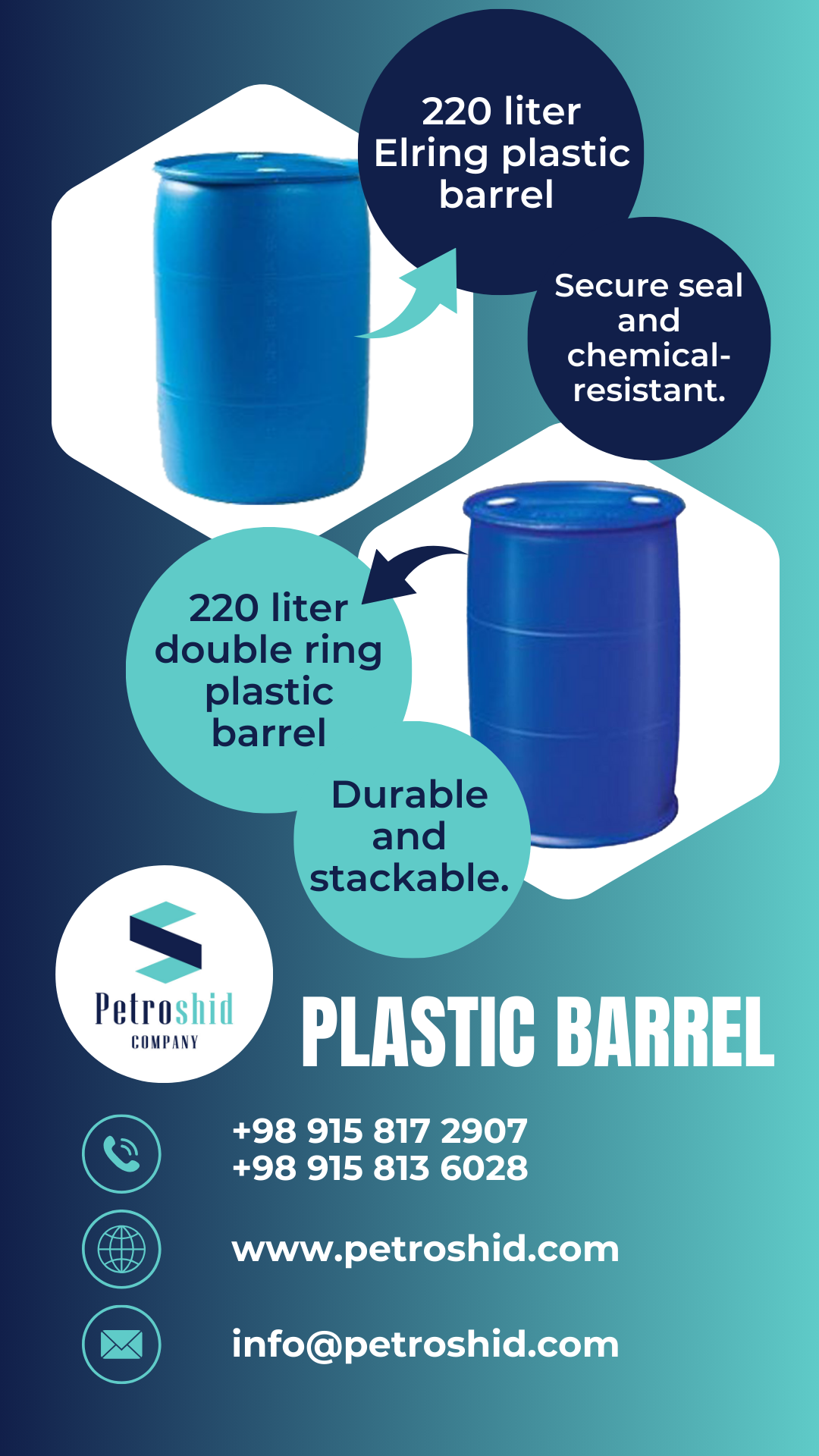 فروش بشکه‌های 220 لیتری الرینگ 