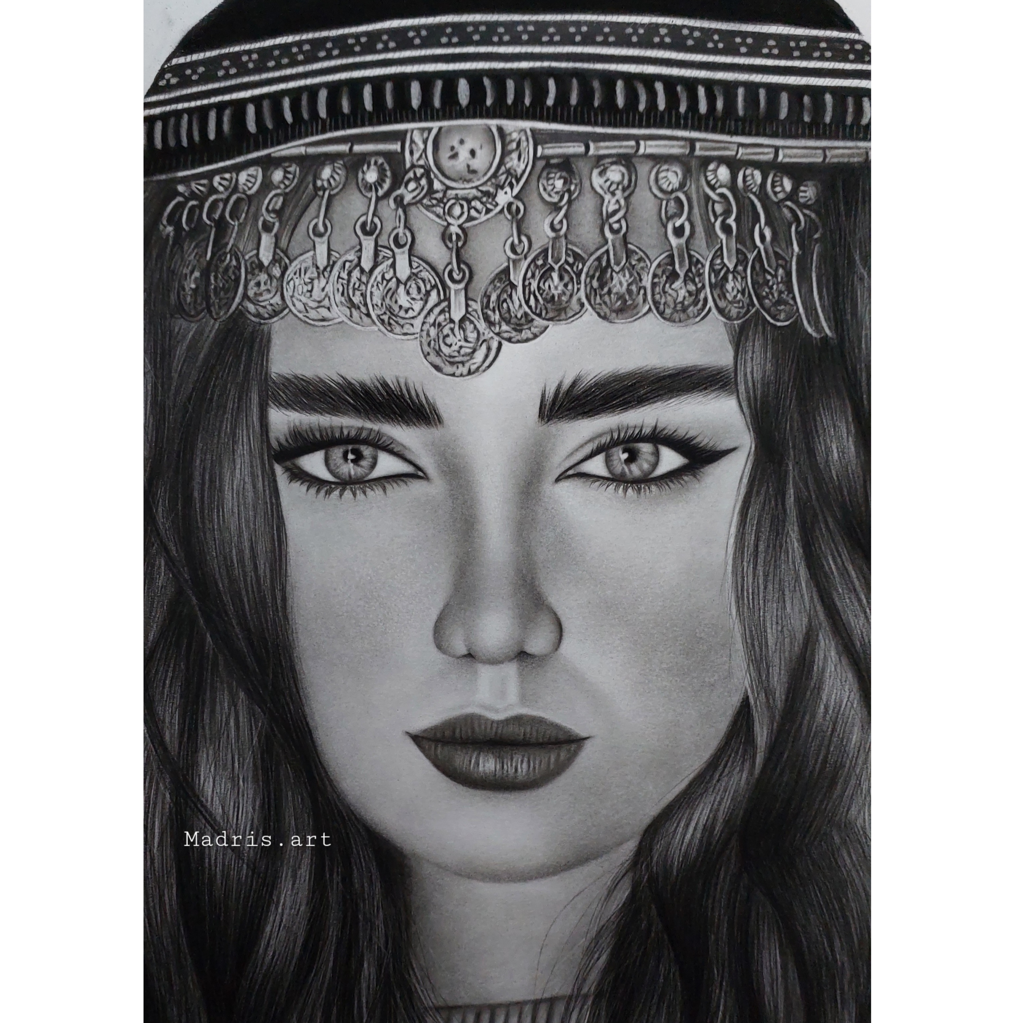 طراحی چهره سیاه قلم 