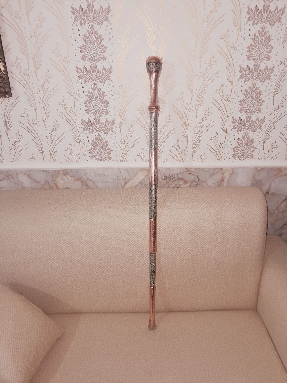 عصای مسی خاتم کاری 