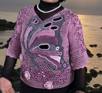 جدیدترین بلوز ایرلندی با طراحی خودم 