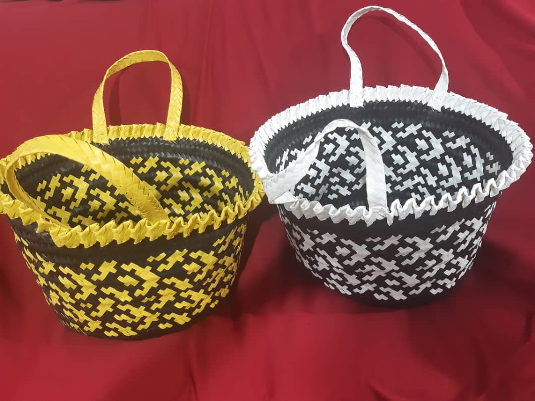 زنبیل تسمه بافی گرد 