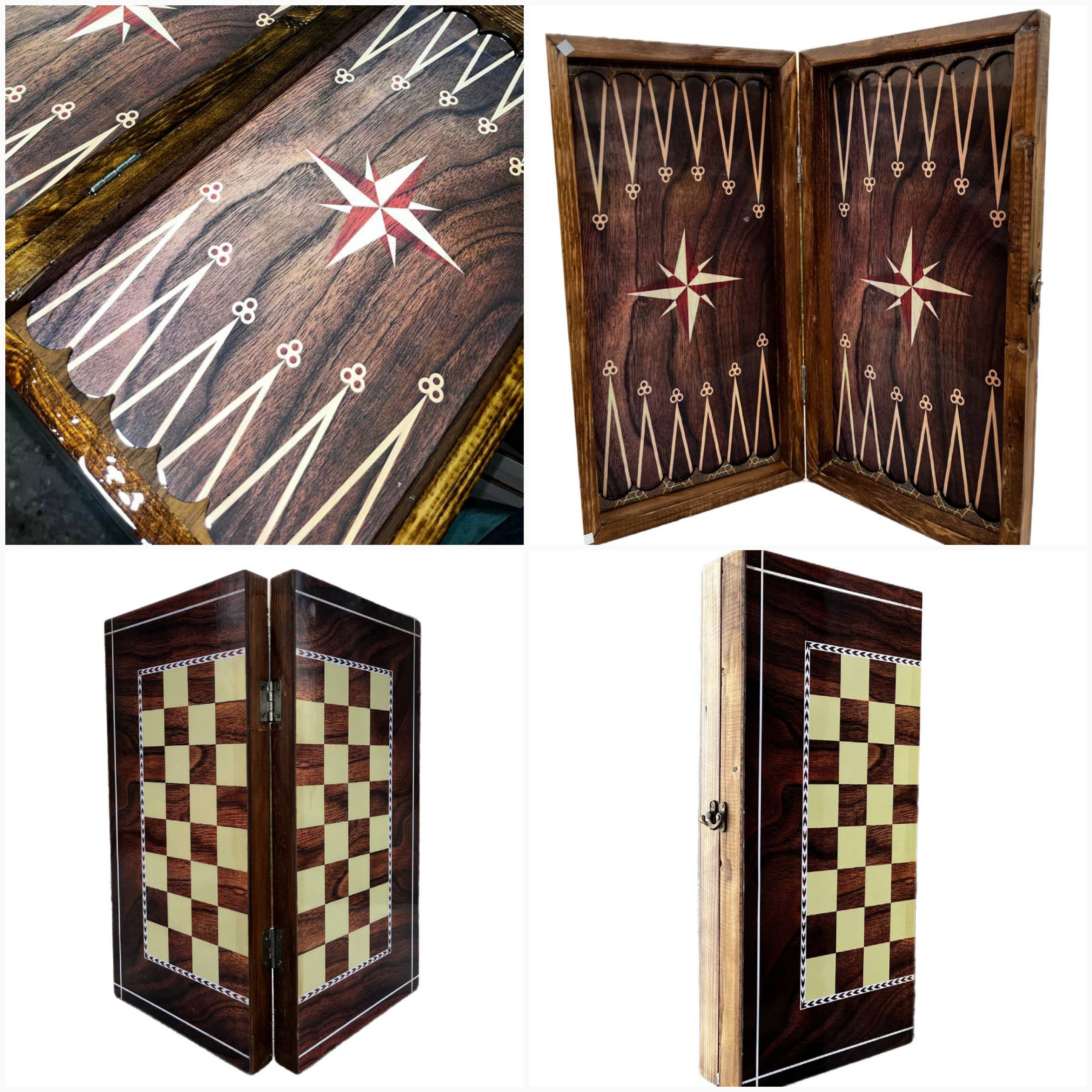 شطرنج و تخته نرد چوبی