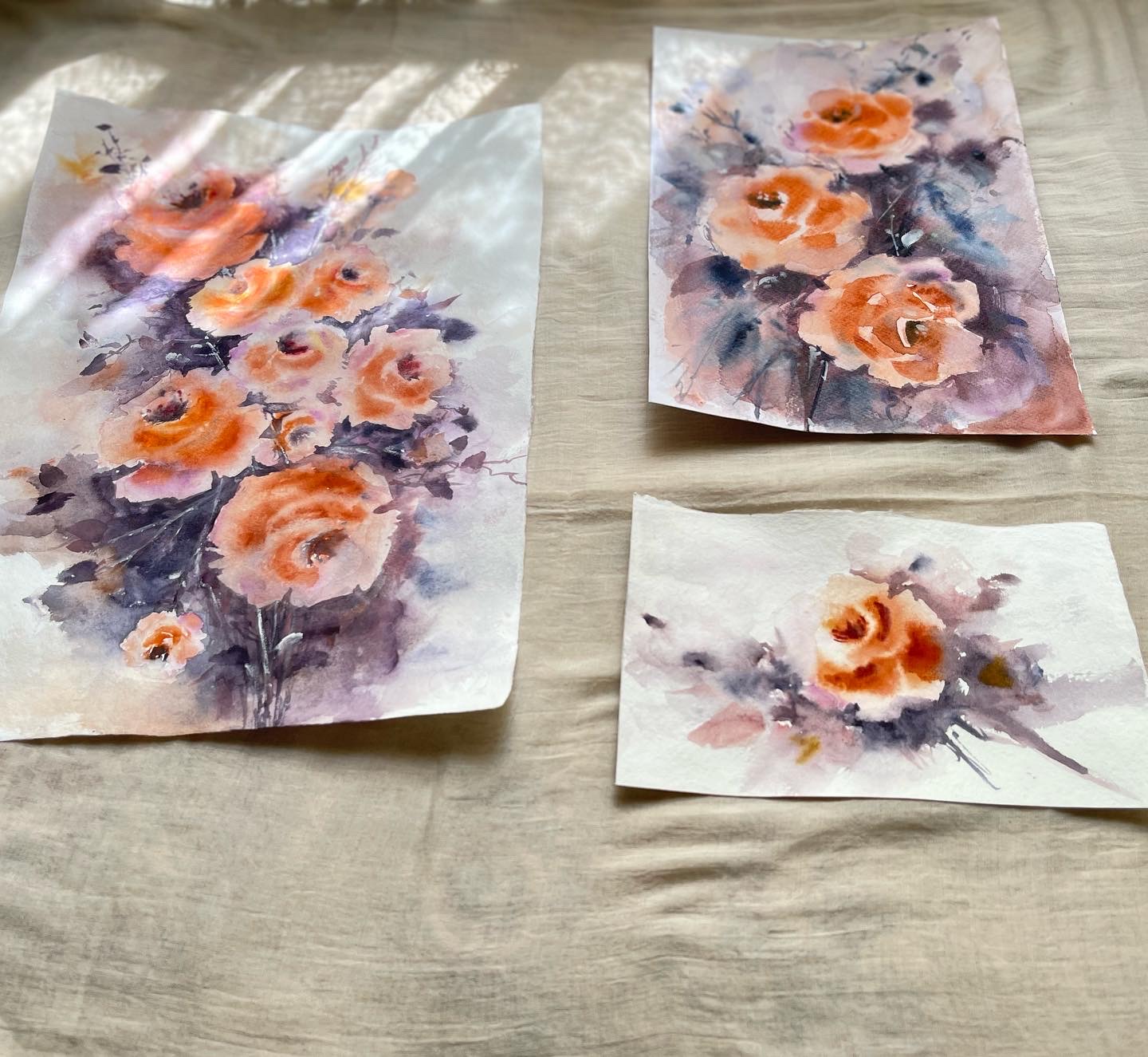 تابلو نقاشی مجموعه رز نارنجی
