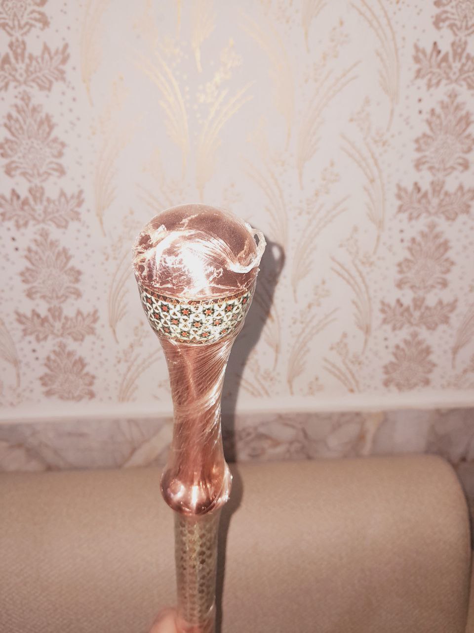 عصای مسی خاتم کاری 