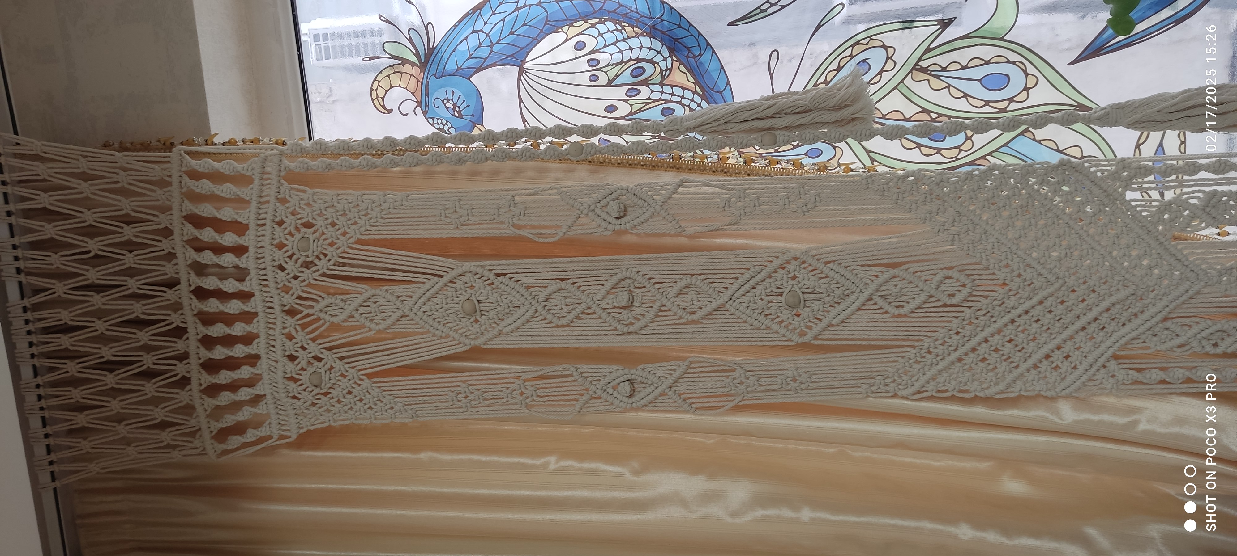 پرده مکرومه بافی