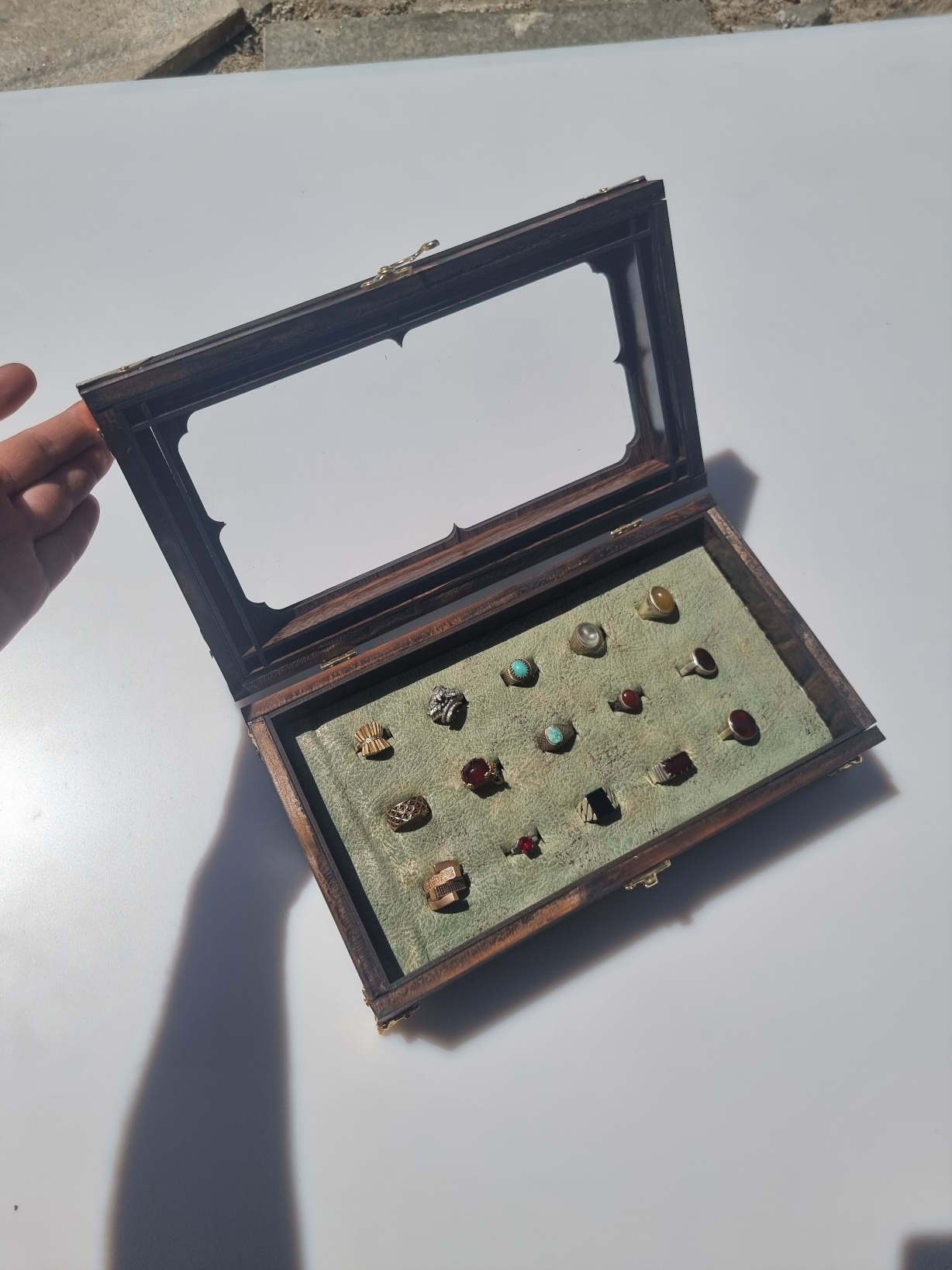 جعبه انگشتر تمام چوب