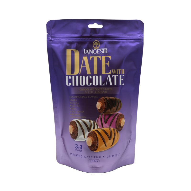 خرمای شکلاتی مغزدار با طعم های مختلف