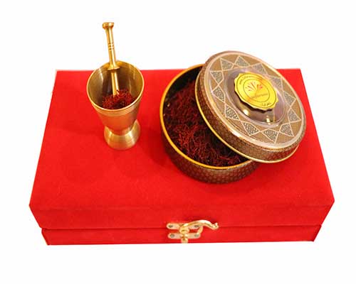 ست هدیه زعفران با هاون 