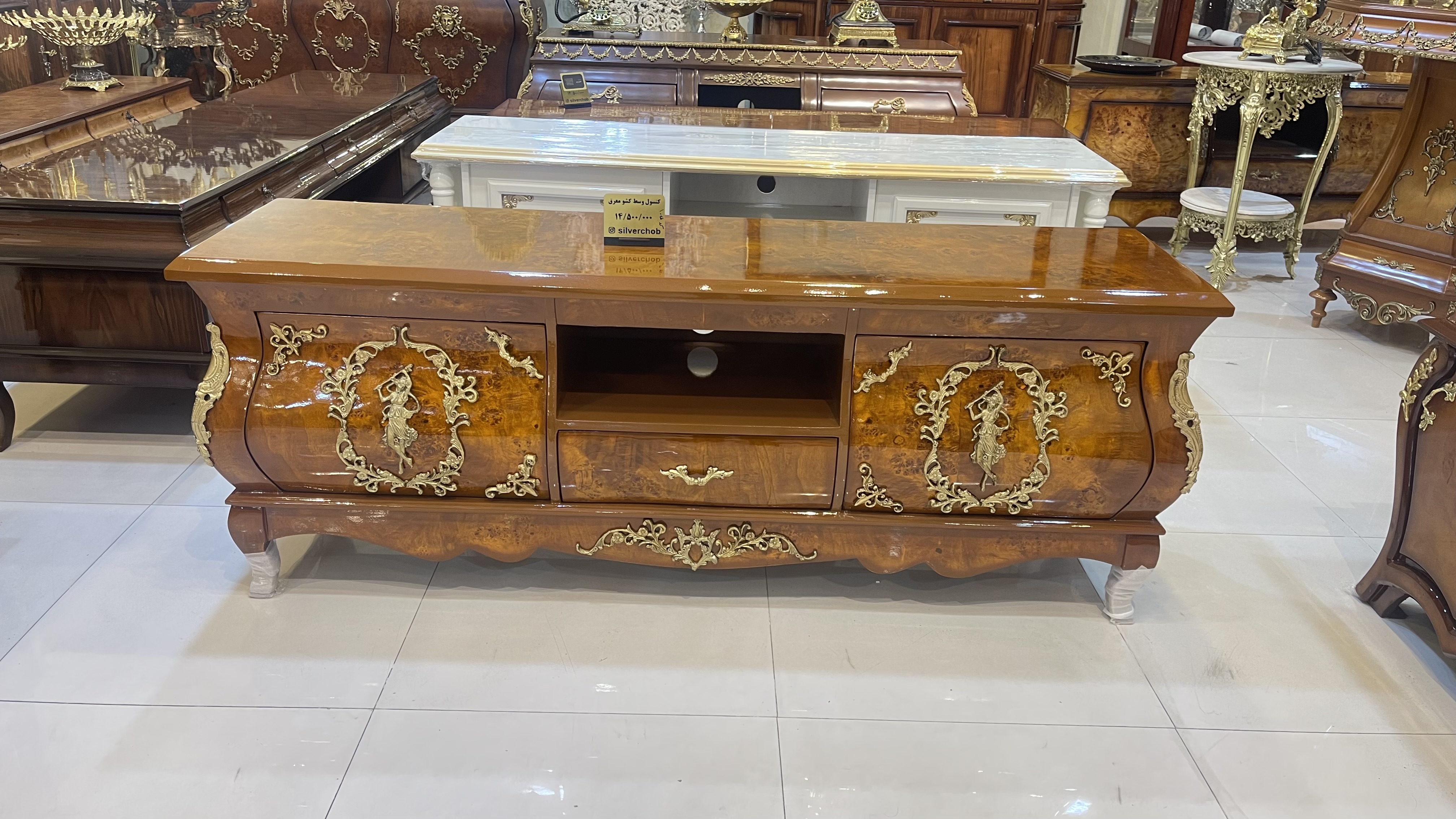 میز تلویزیون روکش ترک مازل مدل ملانیا