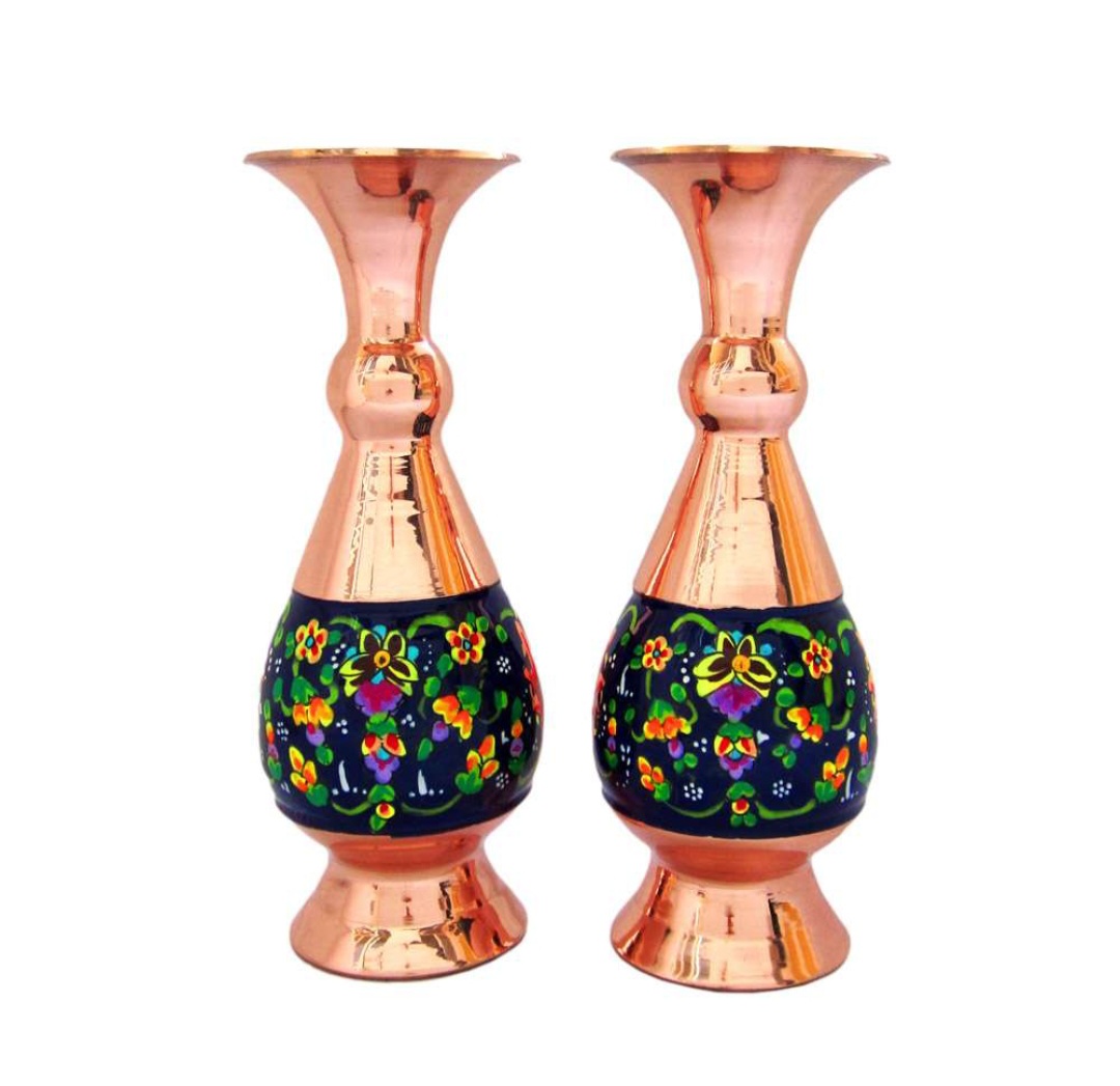 گلدان میناکاری مسی