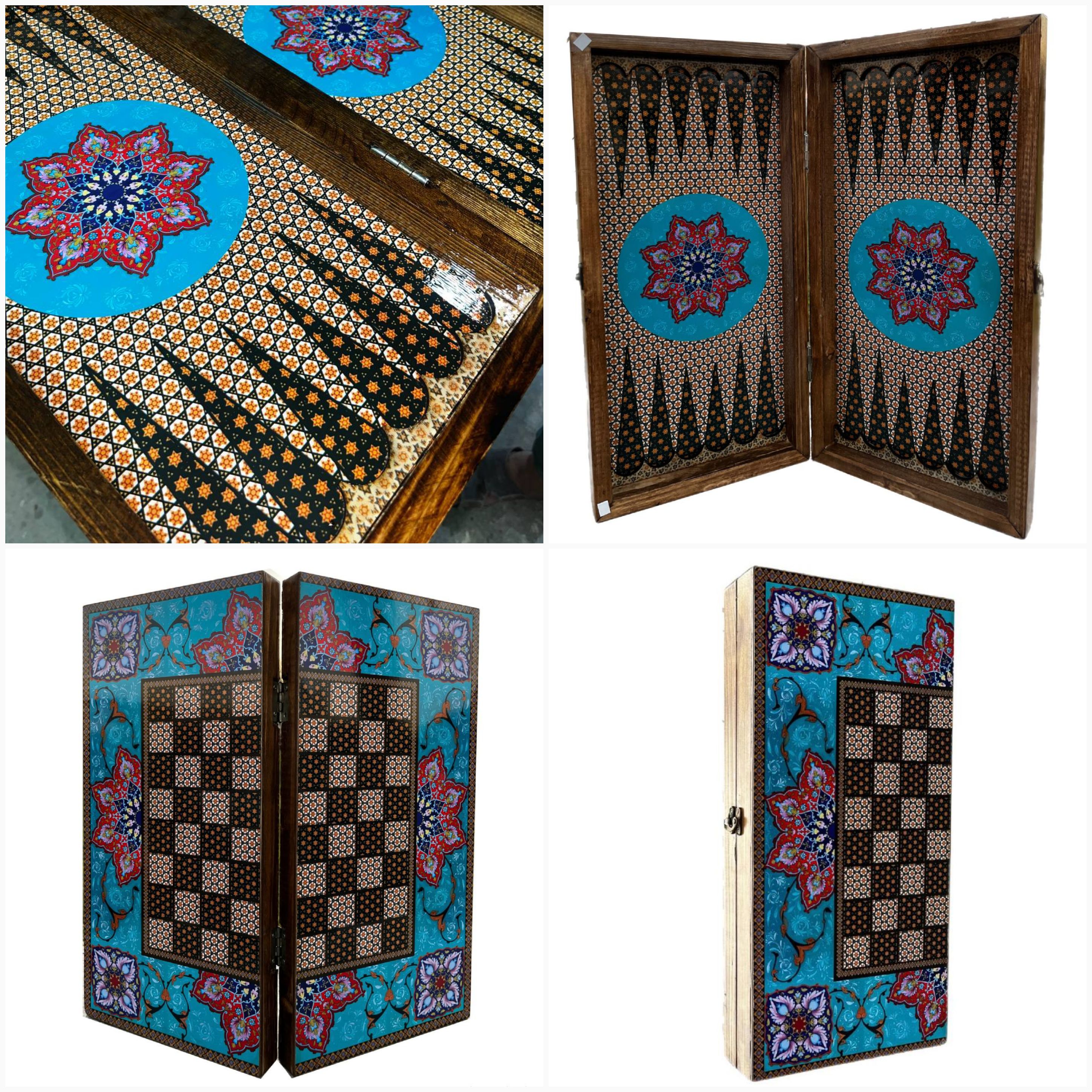 شطرنج و تخته نرد چوبی