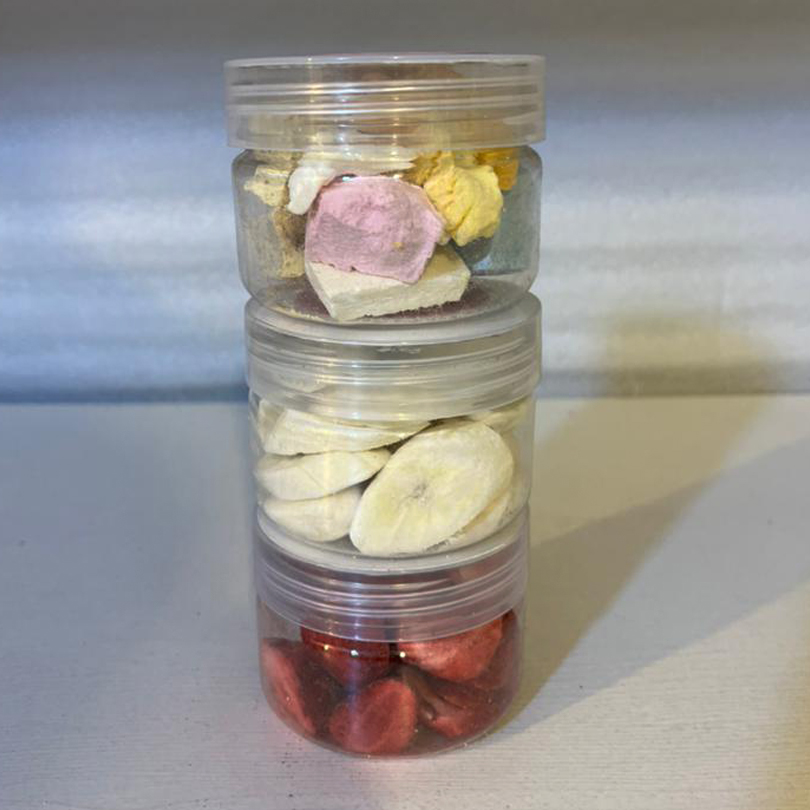 بستنی خشک و میوه های پفکی 