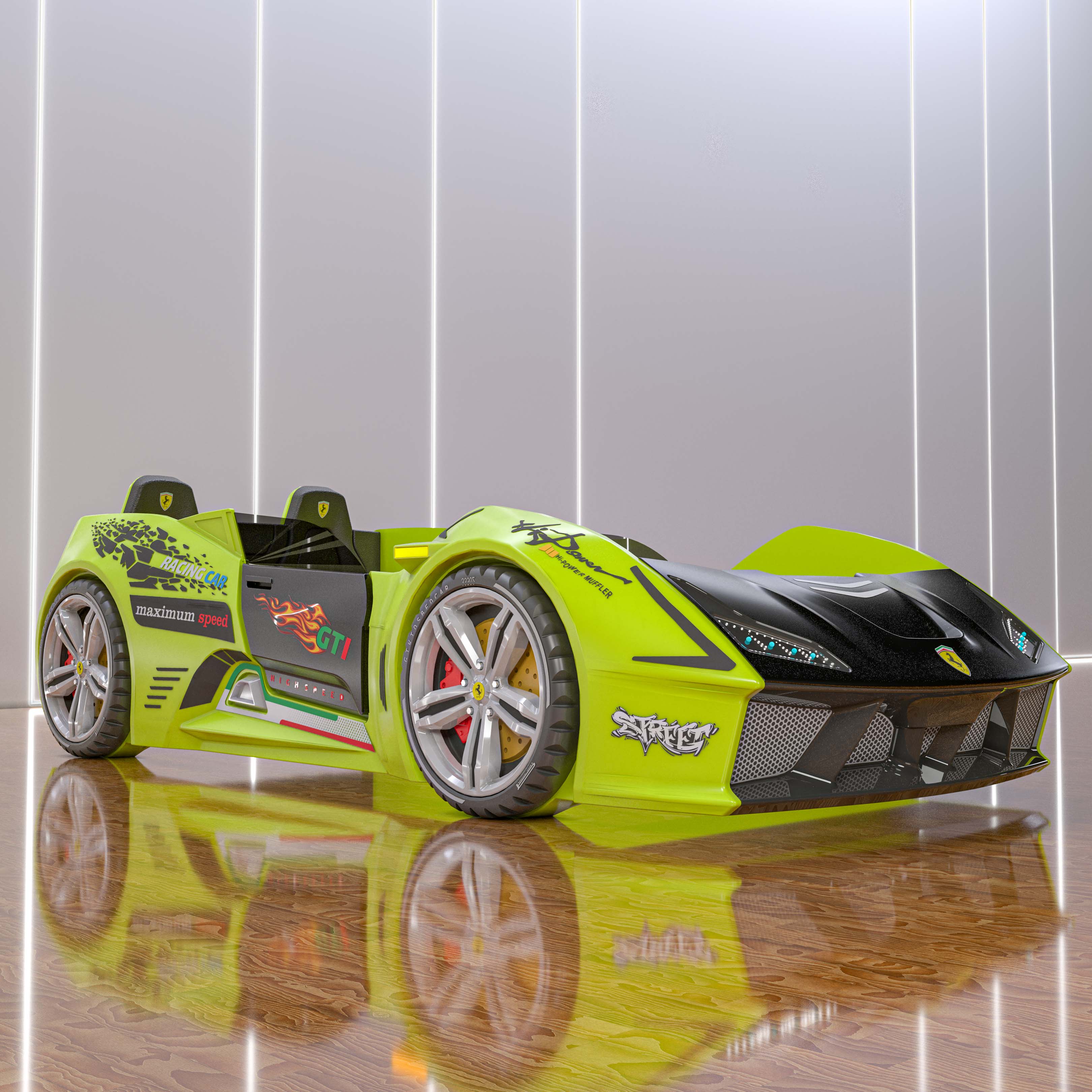 تخت ماشینی فراری تخت خواب نوجوان