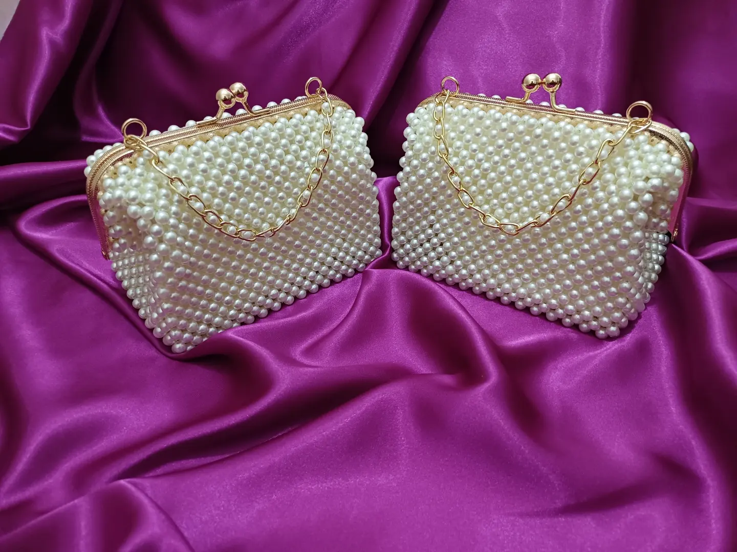 کیف مرواریدی بافته شده با دست