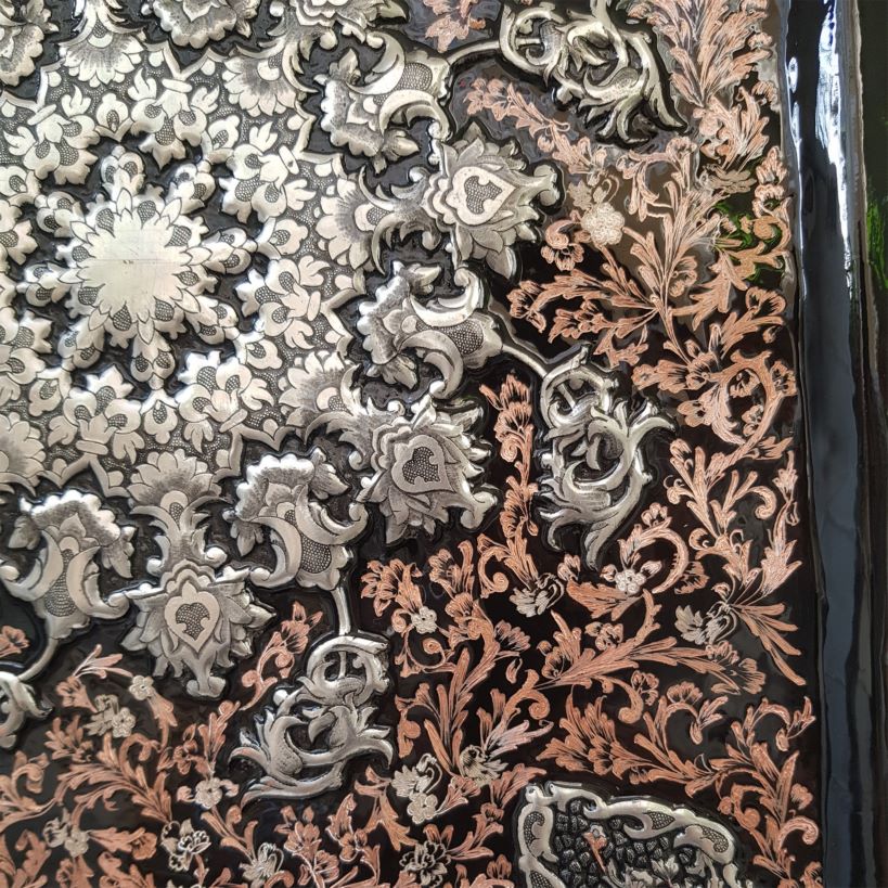 قاب تلفیق قلمزنی و الماس تراش