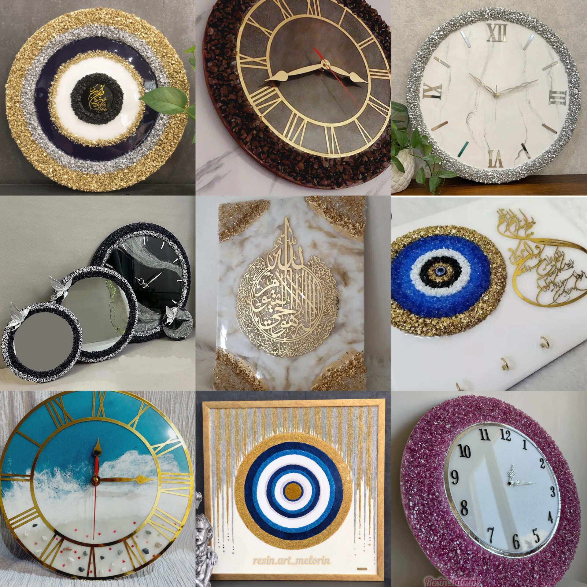 تابلو و ساعت رزین