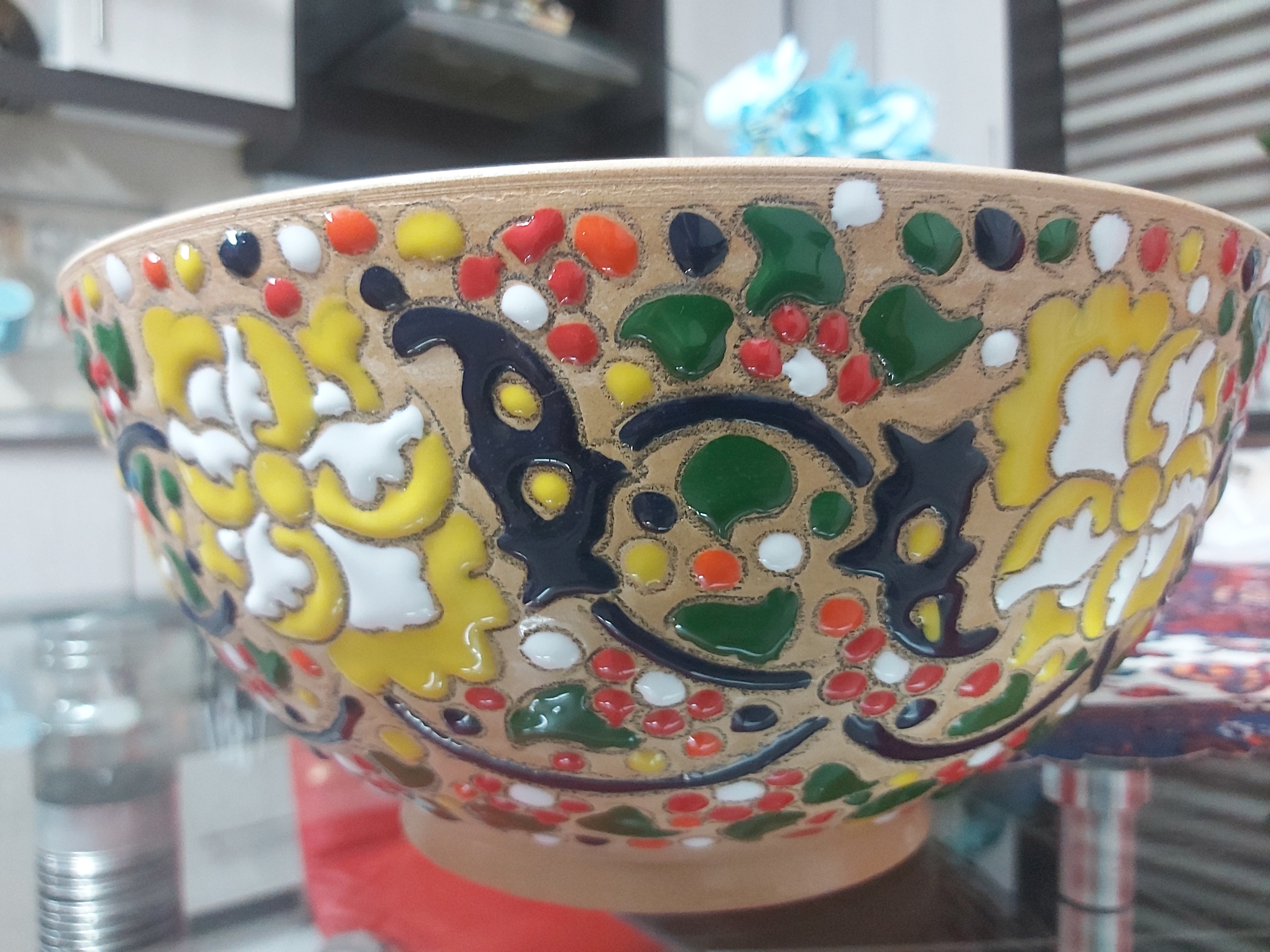 ظرف سفالی لعاب دار زیبا