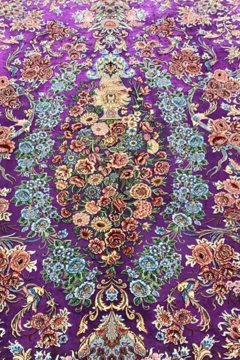 قالیچه دستبافت ابریشمی ایرانی