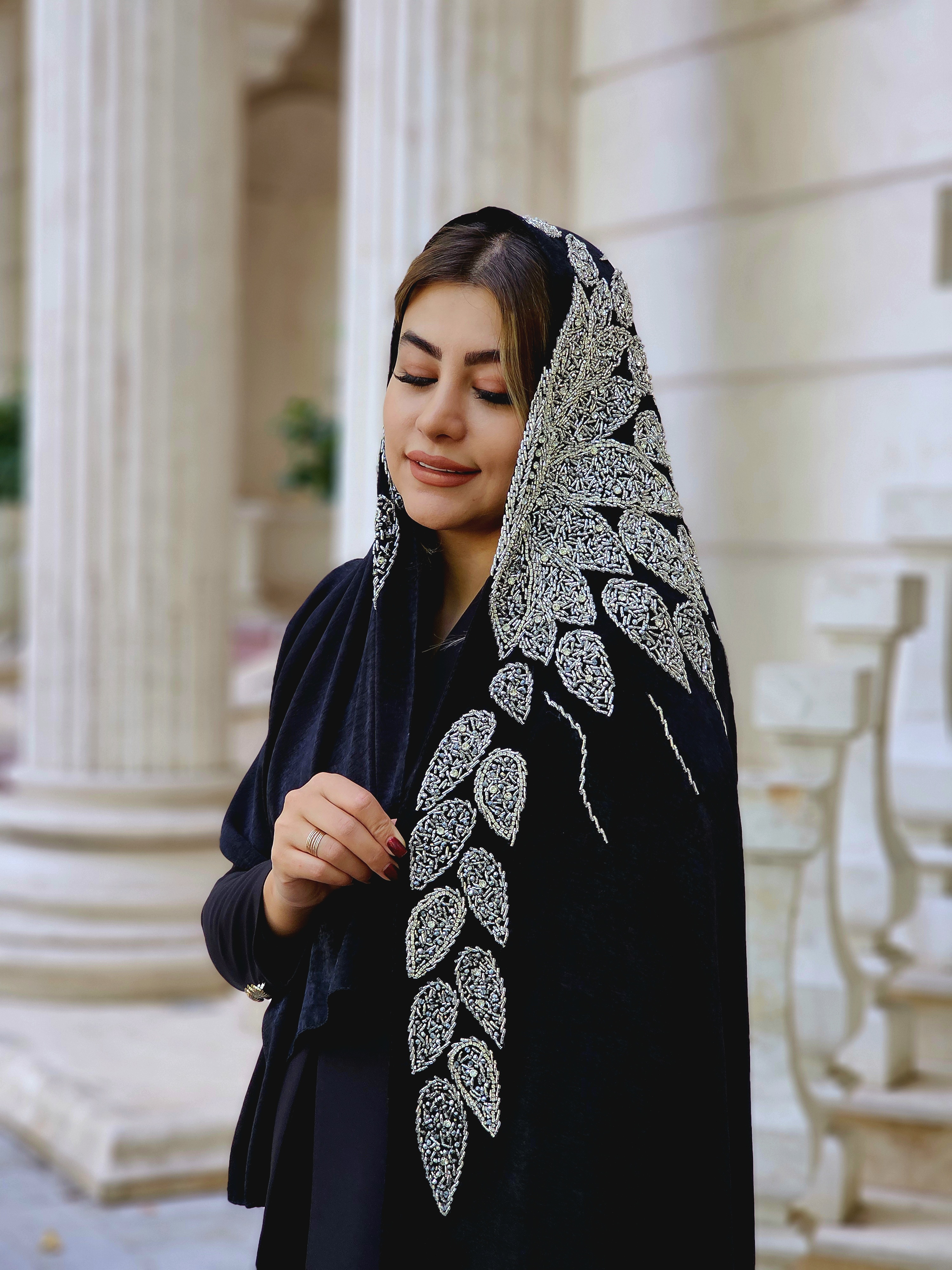 شال   جواهر دوزی دست دوز