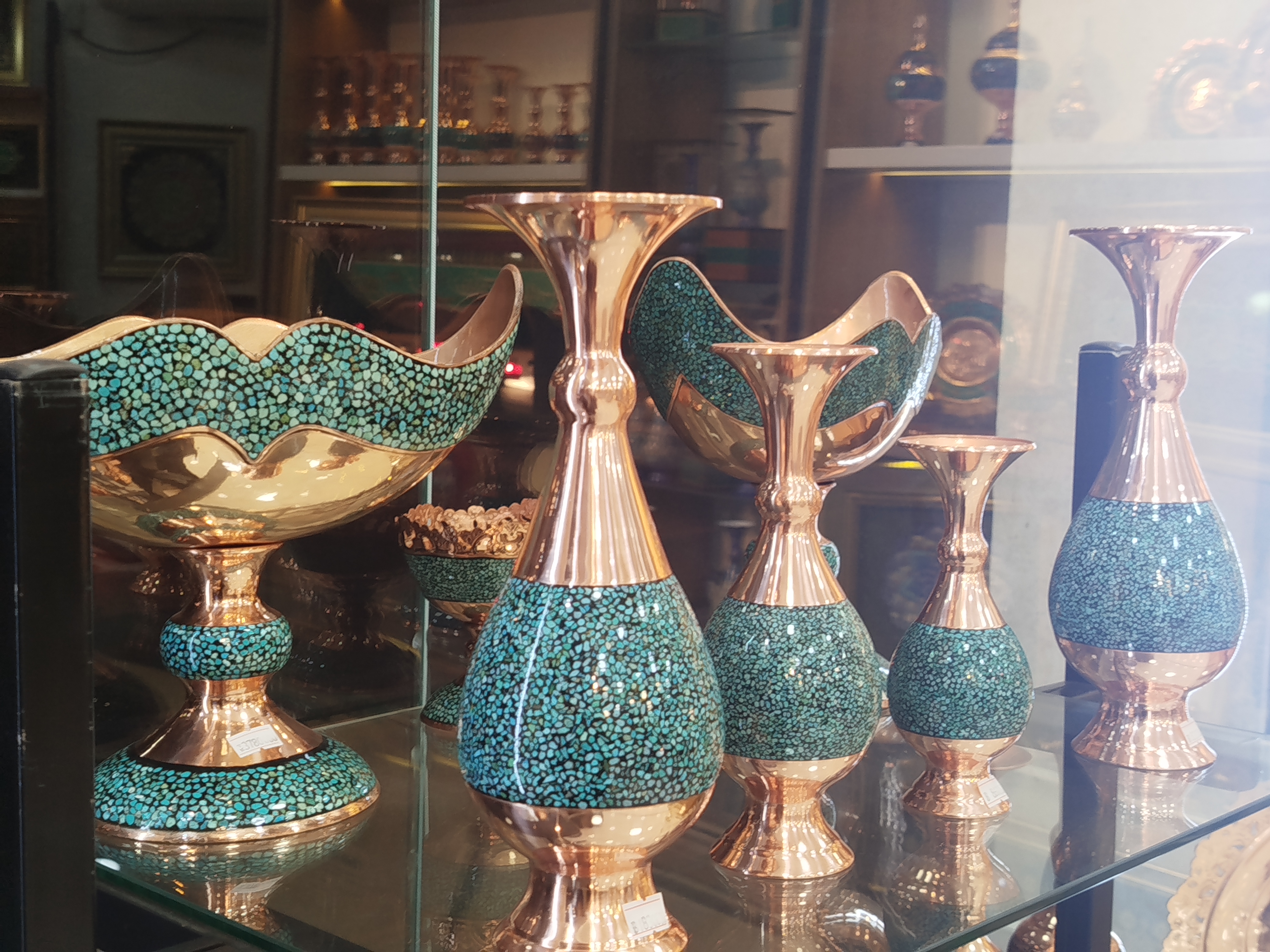 تابلو وظروف مسی فیروزه کوب 