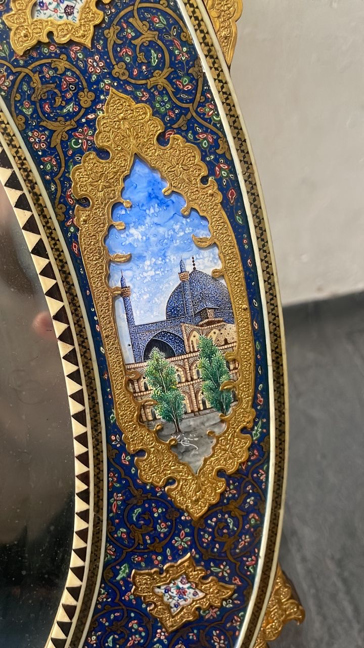 آینه طلا کاری شده عتیقه اصفهان