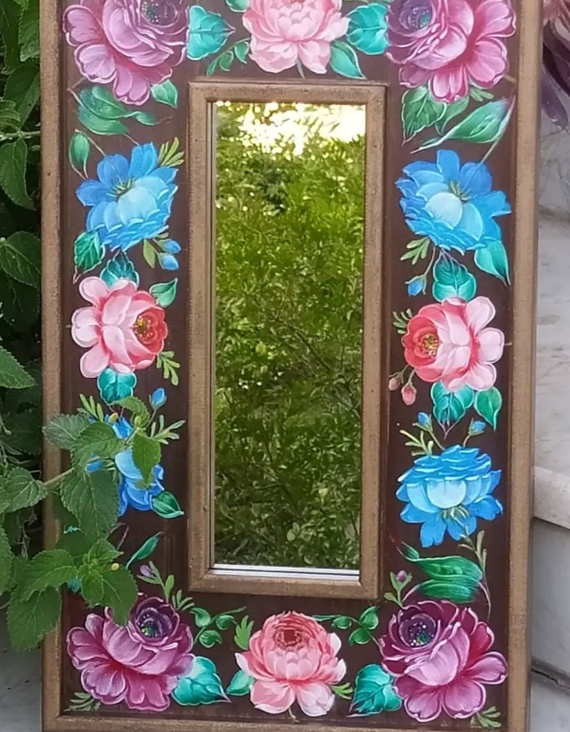 قاب چوبی نقاشی شده با تکنیک ژستوا 