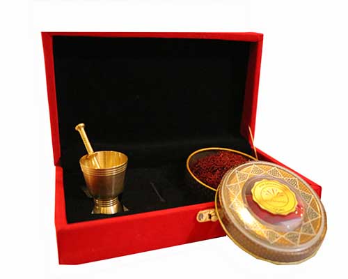 ست هدیه زعفران با هاون 