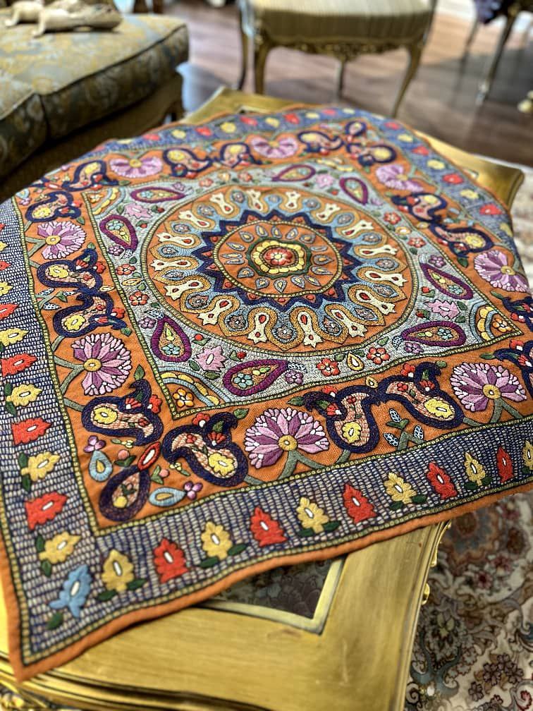 رومیزی پته کرمان دستدوز