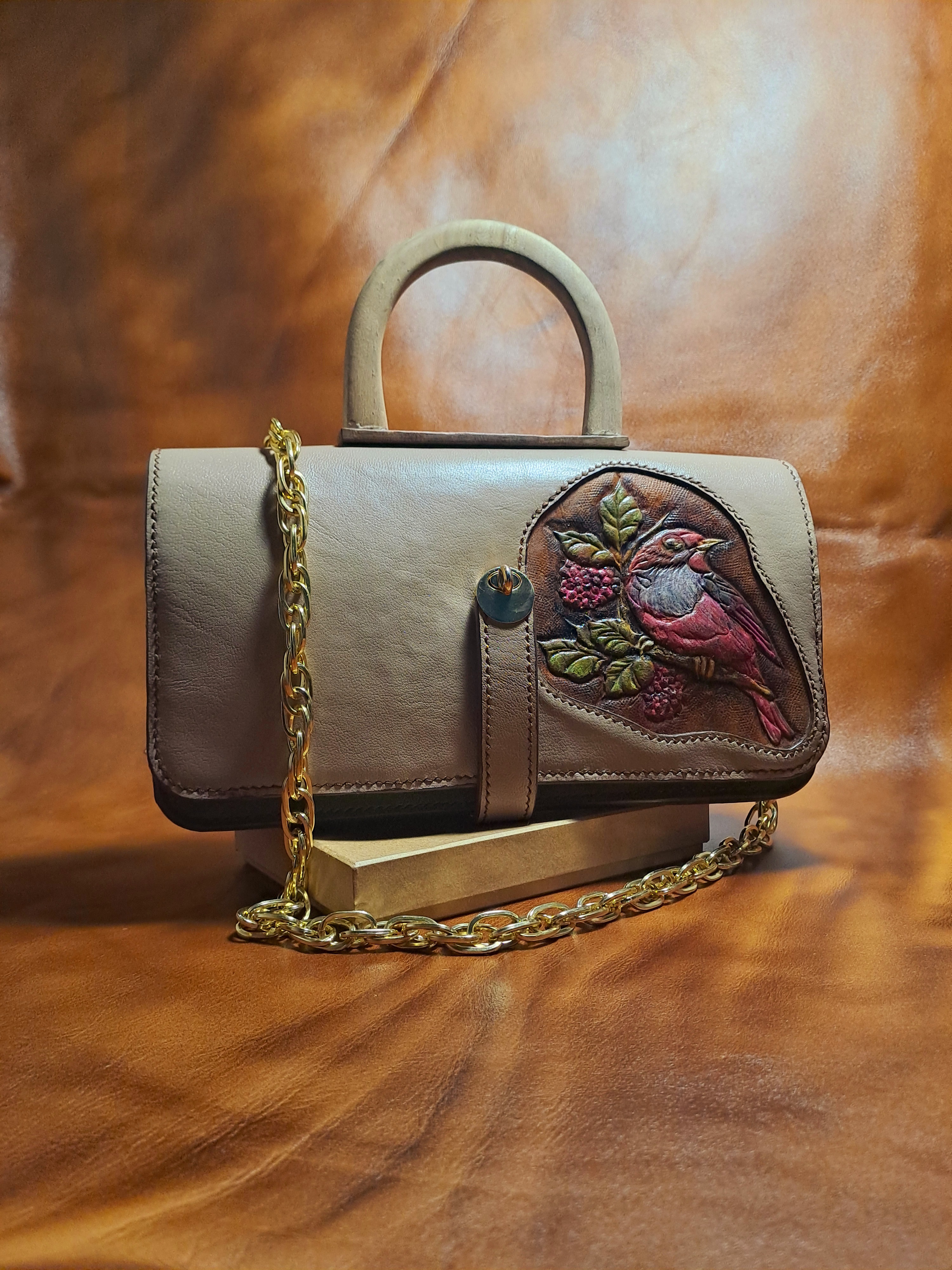 کیف چرم طبیعی دستدوز 