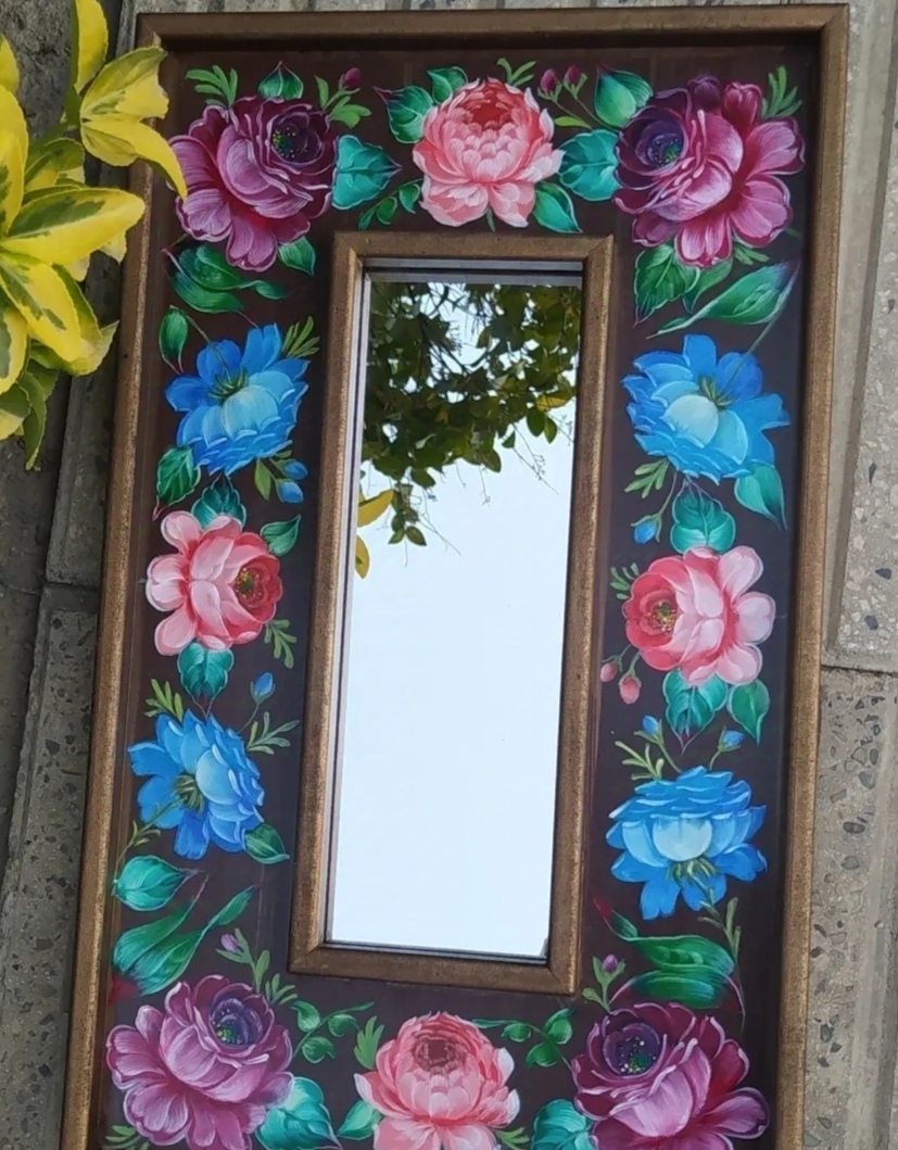 قاب چوبی نقاشی شده با تکنیک ژستوا 