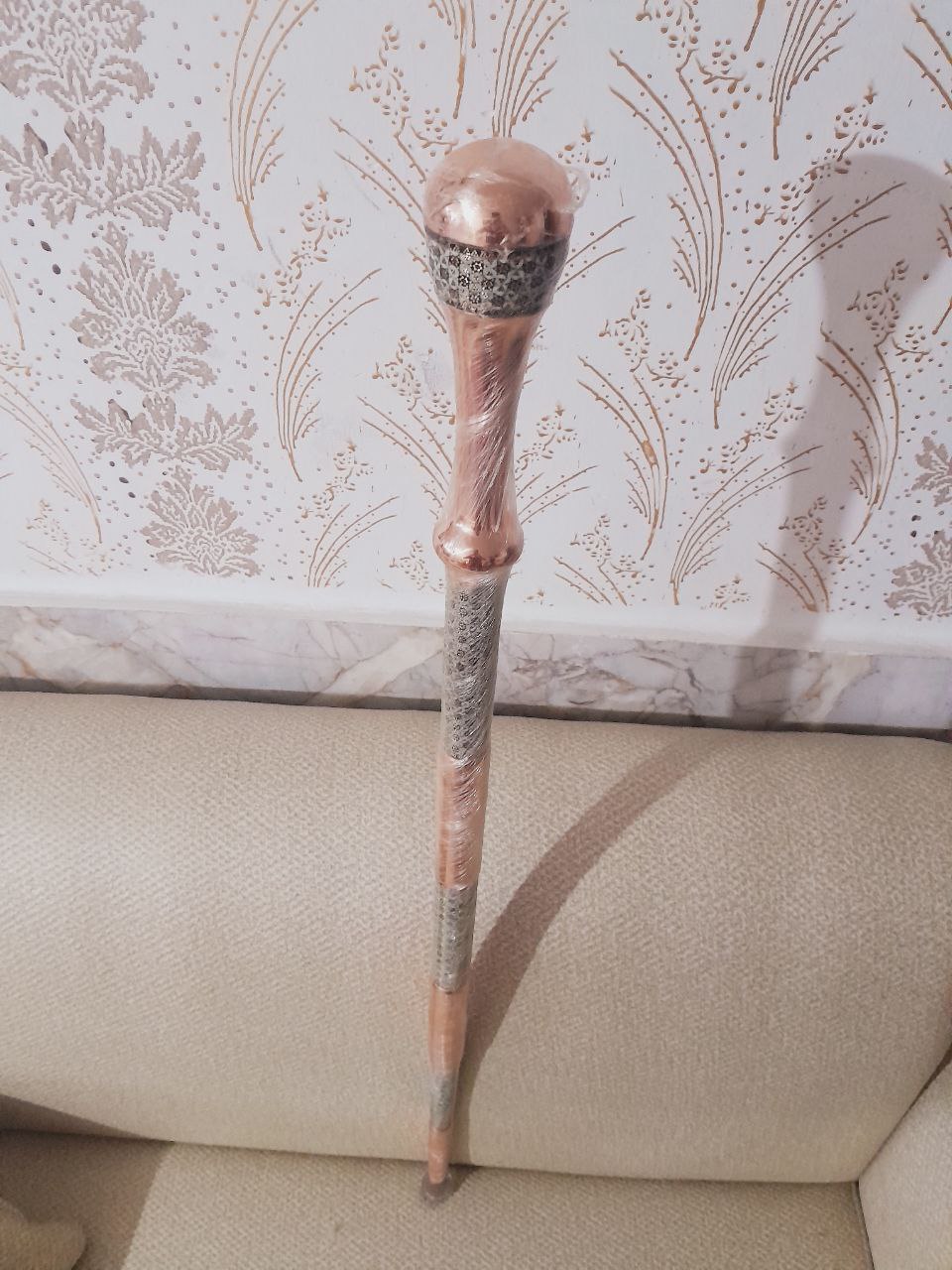 عصای مسی خاتم کاری 