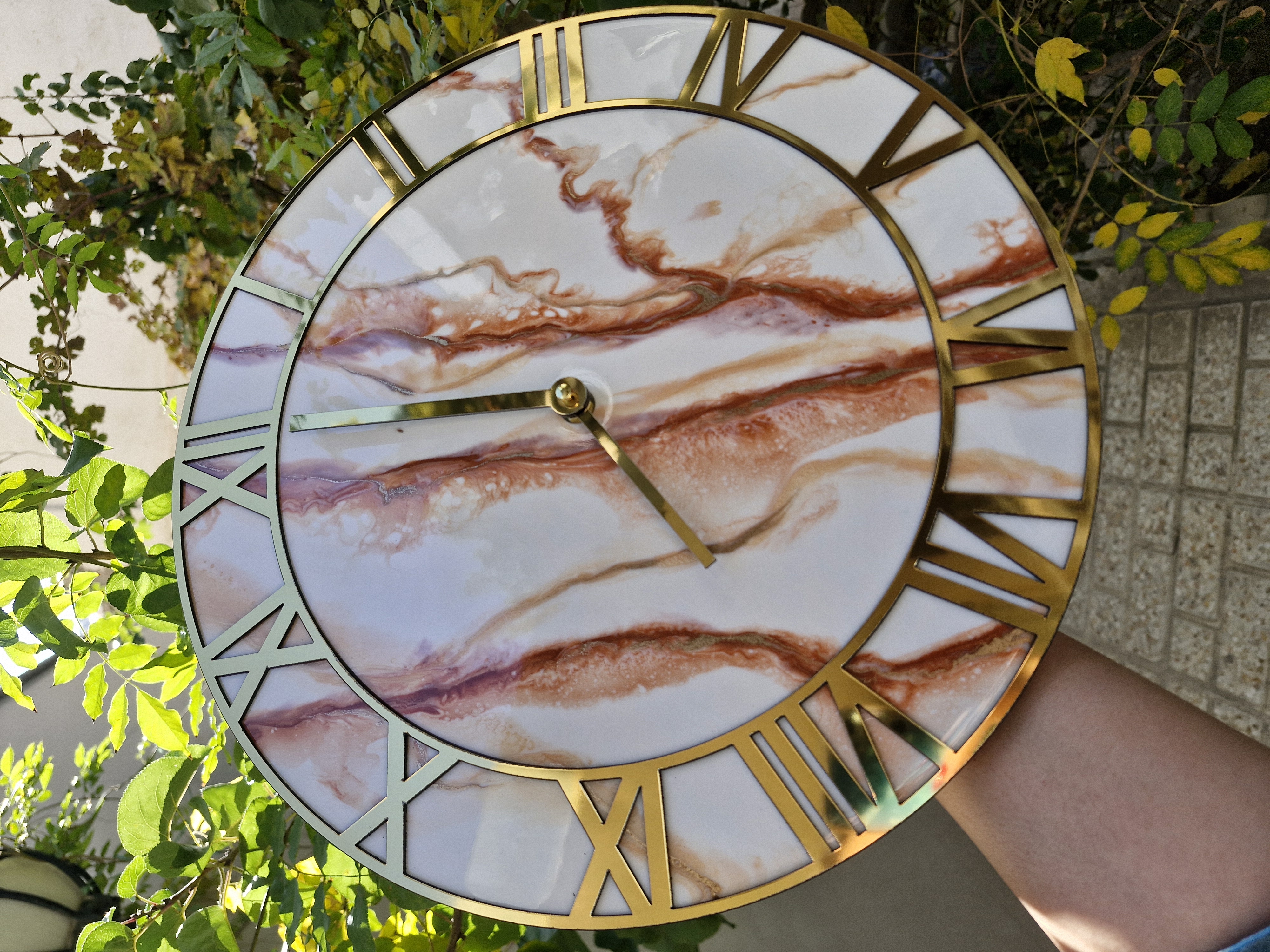 ساعت رزینی طرح مرمر