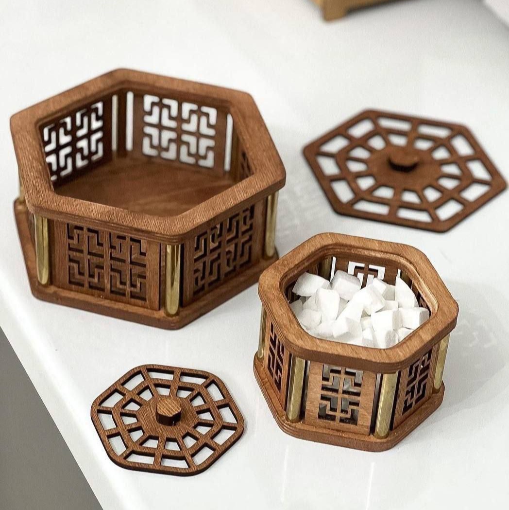 سینی چوبی دسته دار و سرویس هیوا