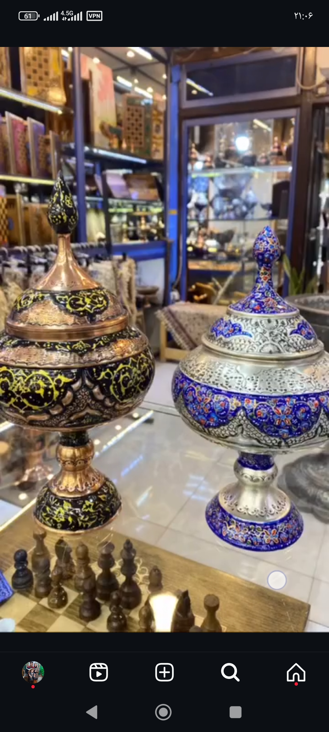 قندان مسی روکش نقره ۹۹ درصد