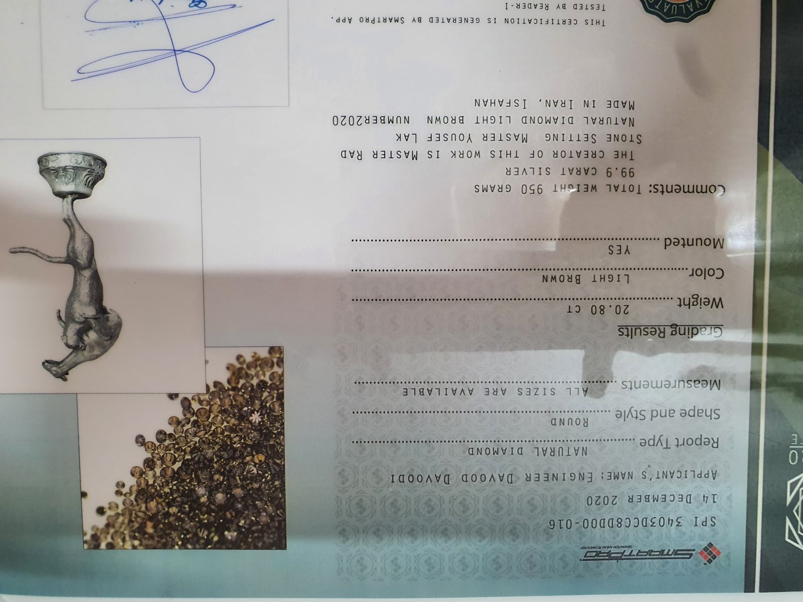 مجسمه دستساز نقره مزین به الماس