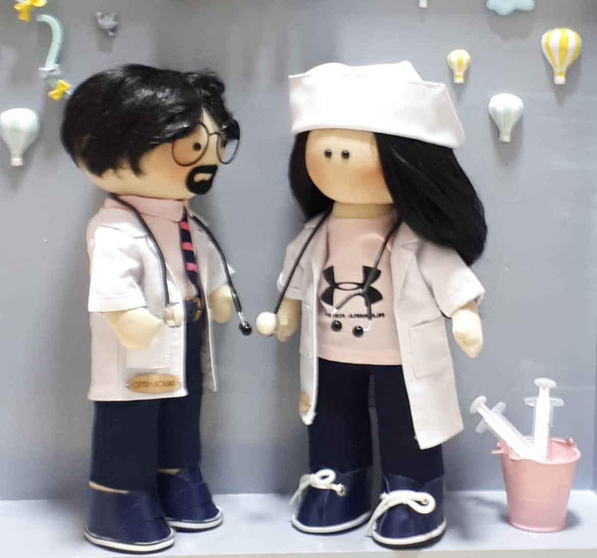 عروسک دست ساز پزشک و پرستار