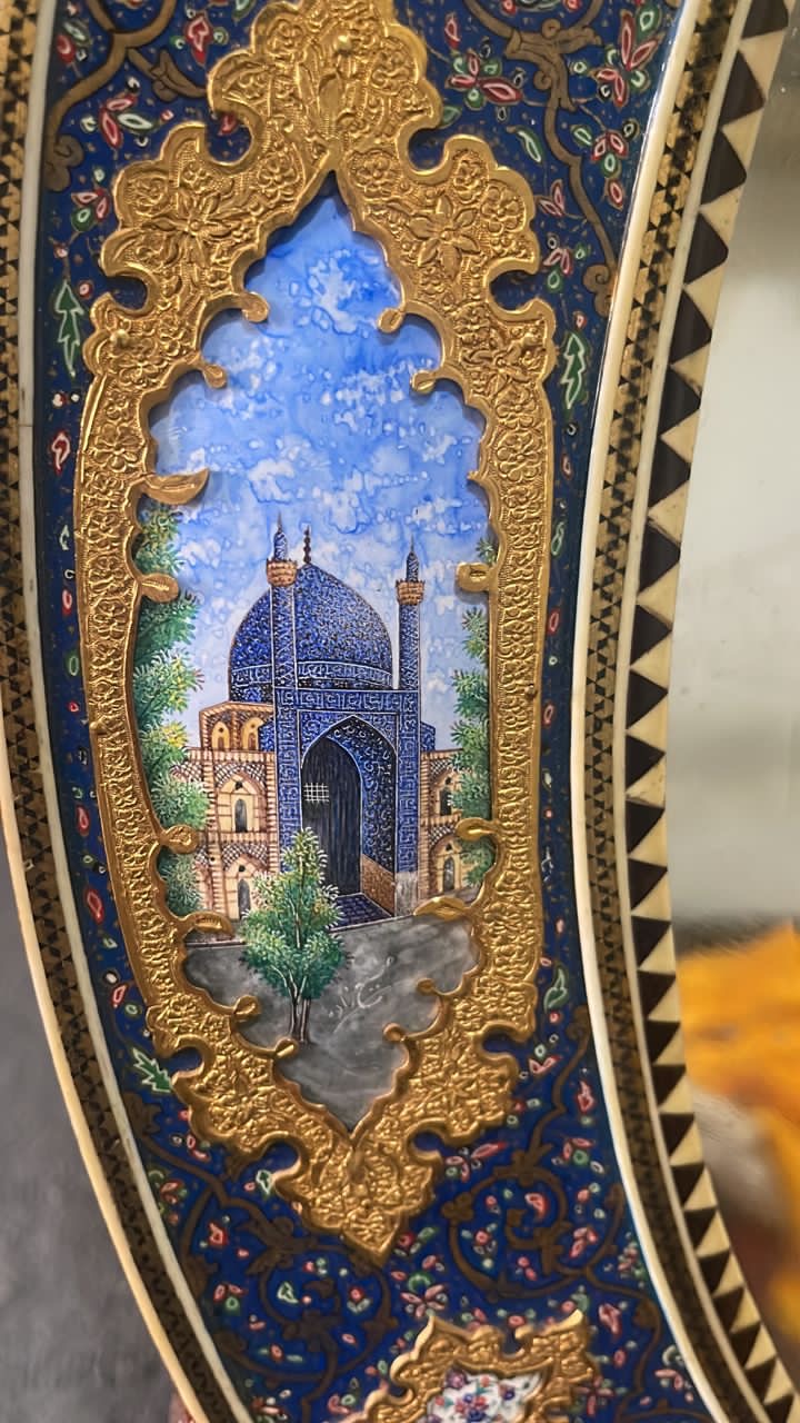 آینه طلا کاری شده عتیقه اصفهان