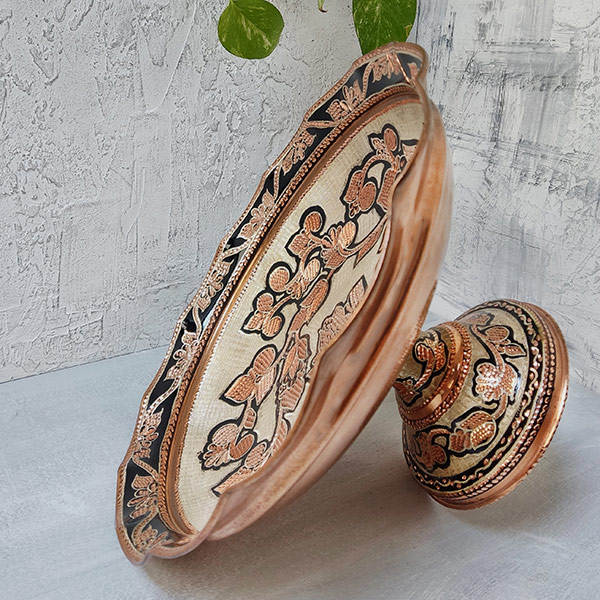 میوه خوری مسی نقره کوب