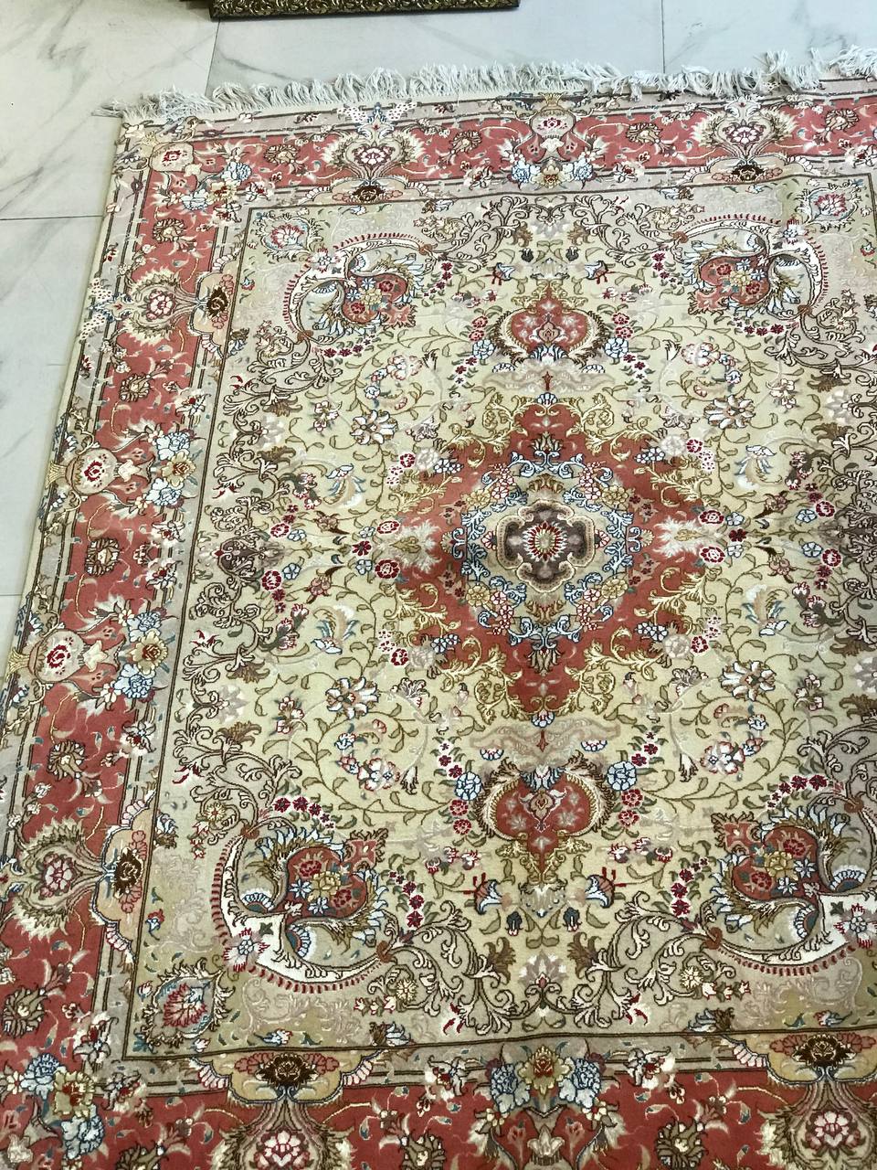 فرش گل ابریشم تبریز