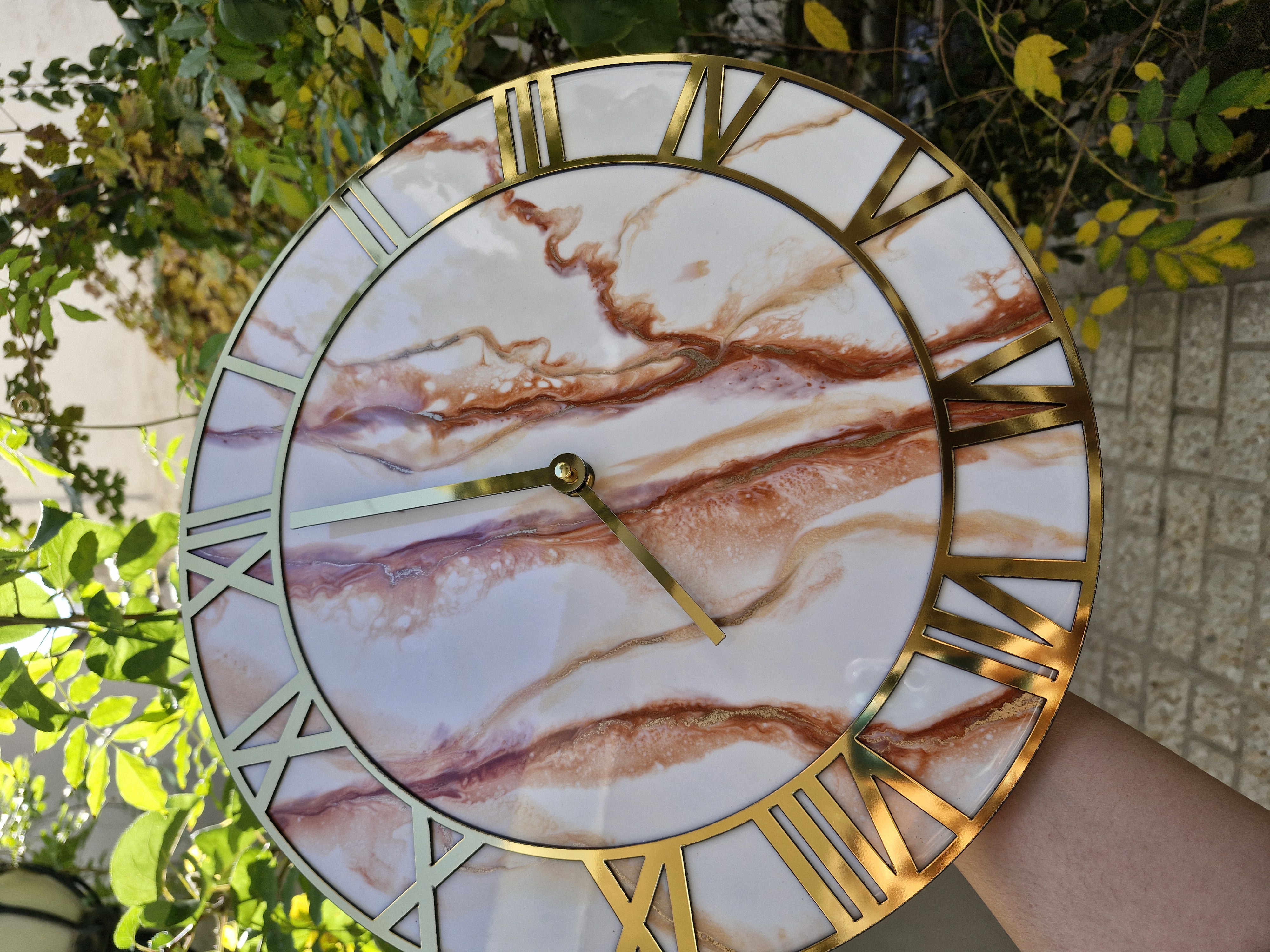 ساعت رزینی طرح مرمر