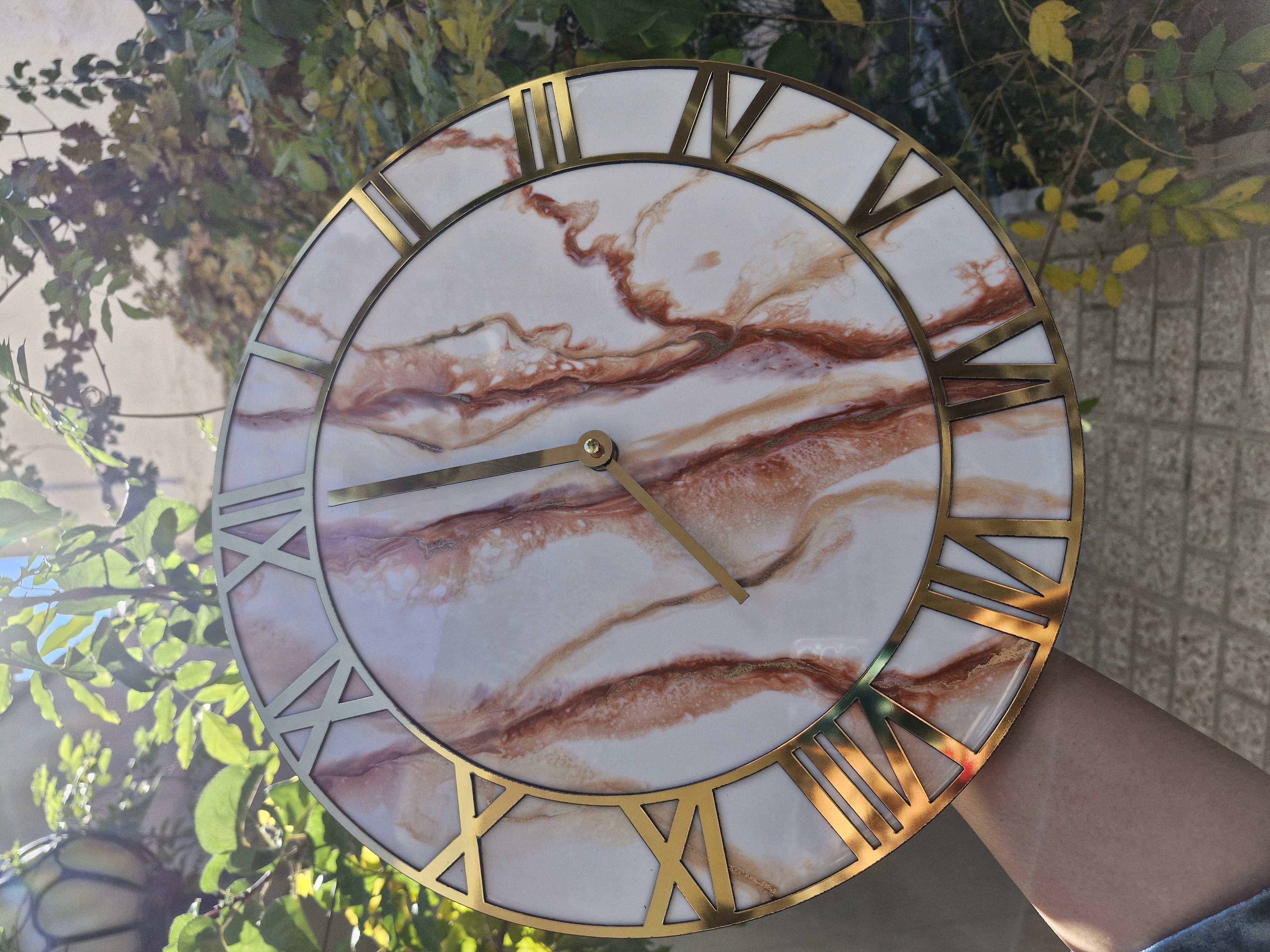 ساعت رزینی طرح مرمر