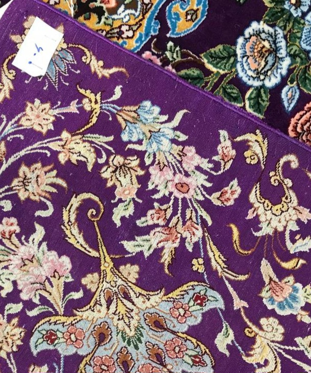 قالیچه دستبافت ابریشمی ایرانی